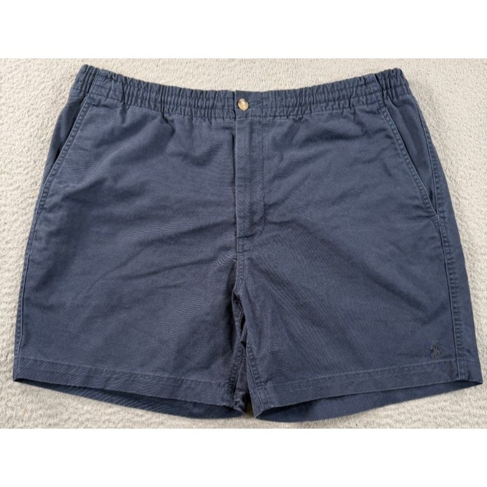 Polo Ralph Lauren Chino Prepster Shorts Mens XL Navy Blue Drawstring Stretch